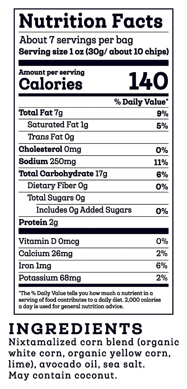 Siete Foods Maíz Sea Salt Totopos Corn Tortilla Chips 7.5oz - 6 Bags