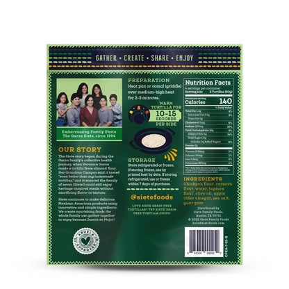 Siete Foods Chickpea Flour Tortillas - 6 Packs