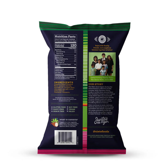 Siete Foods Lime Grain Free Tortilla Chips 5 oz - 6 Bags