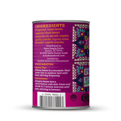 Siete Foods Vegan Refried Black Beans - 12 Cans
