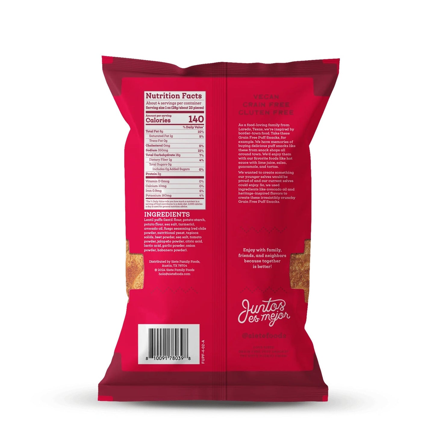Siete Foods Grain Free Puff Snacks Mix - 3 bags