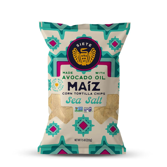 Siete Foods Maíz Sea Salt Totopos Corn Tortilla Chips 7.5oz - 6 Bags