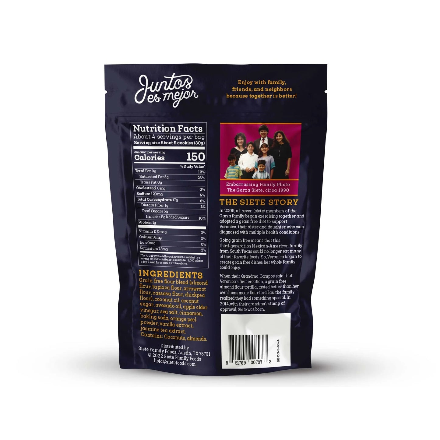 Siete Foods Mexican Shortbread Cookies - 6 bags