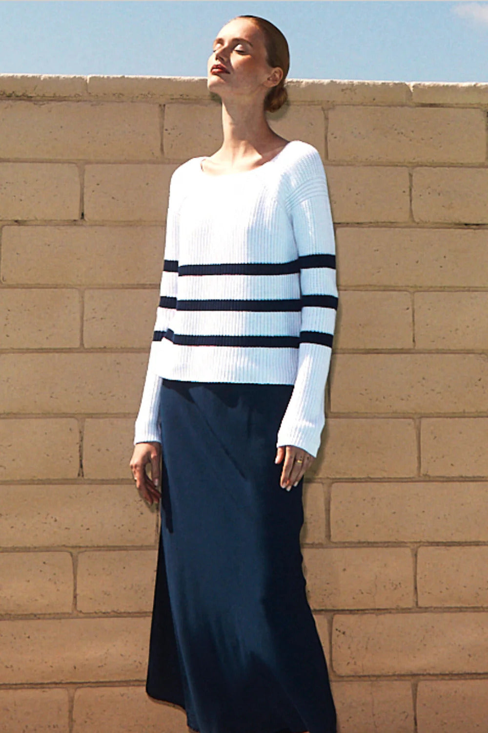 BAILEY/44 Women's Stateside Striped Raglan Pullover Sweater