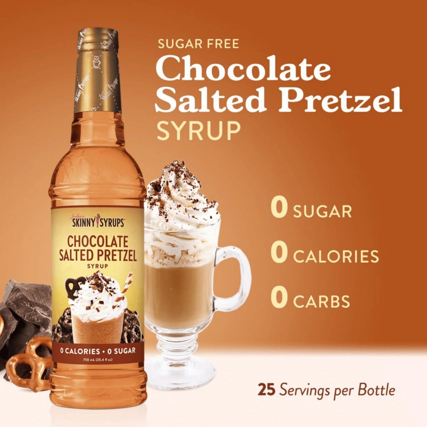 Skinny Mixes Sugar Free Chocolate Salted Pretzel Syrup