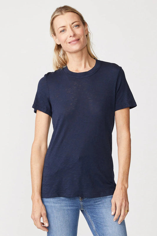 BAILEY/44 Women's Stateside Supima Slub Short Sleeve Crew in New Navy