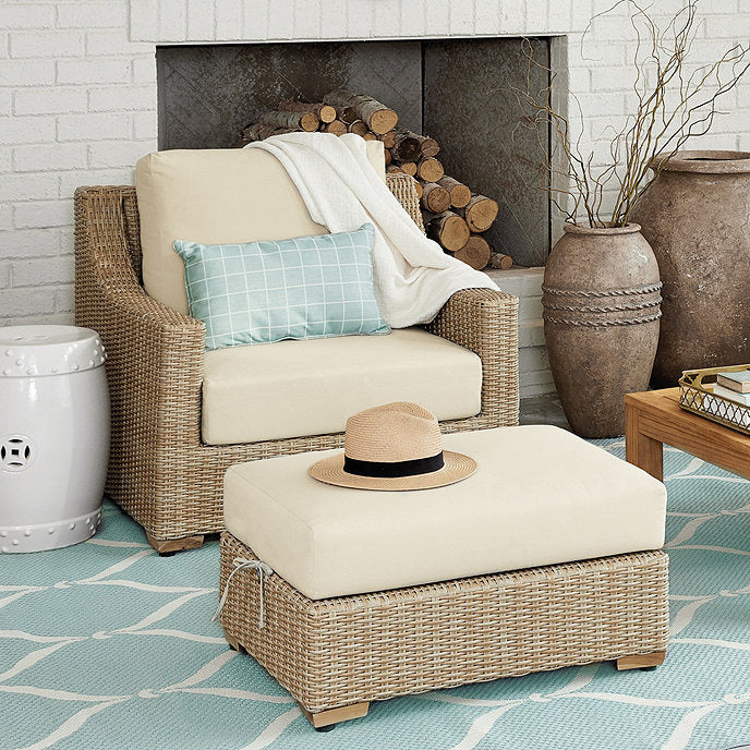 Ballard Designs Navio Ottoman with 1 Cushion