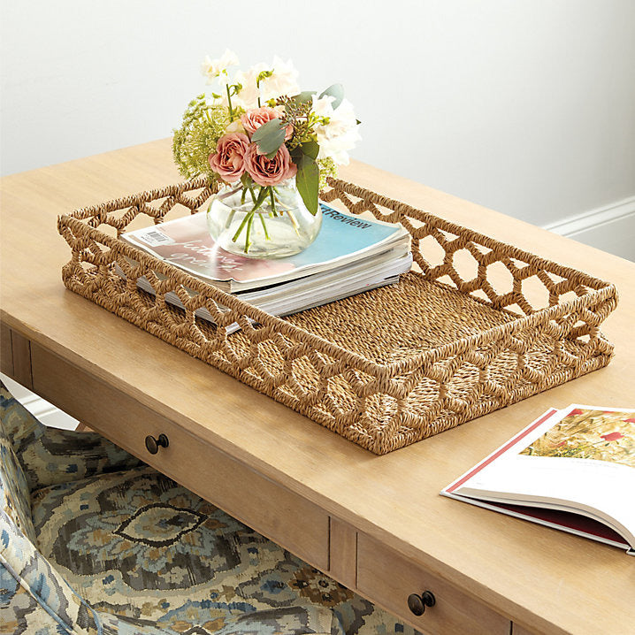 Ballard Designs Honeycomb Woven Tray