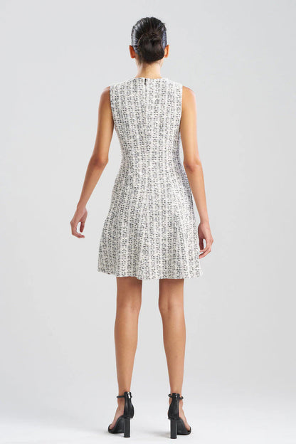 Natori Tweed Pleated Dress