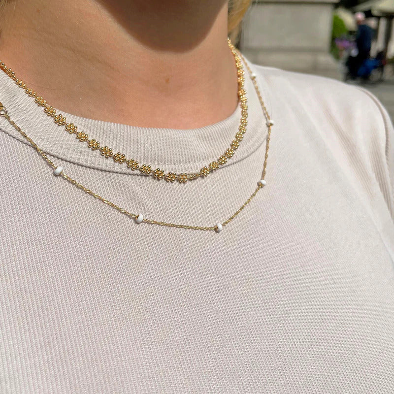 ARGENTO VIVO THE WHITE BALL CHAIN NECKLACE