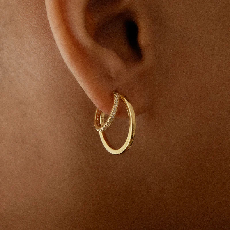 ARGENTO VIVO THE PAVE DOUBLE HOOP EARRING