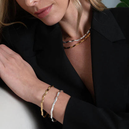 ARGENTO VIVO THE WAVY HERRINGBONE BRACELET