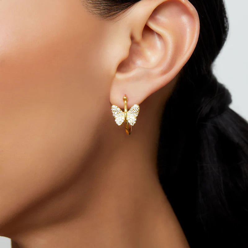 ARGENTO VIVO THE CZ BUTTERFLY HOOP