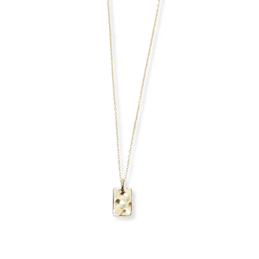 ARGENTO VIVO THE HAMMERED RECTANGLE PENDAT NECKLACE