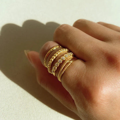 ARGENTO VIVO BEADED STACKABLE RING