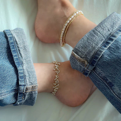 ARGENTO VIVO THE CECILIA NUGGET ANKLET