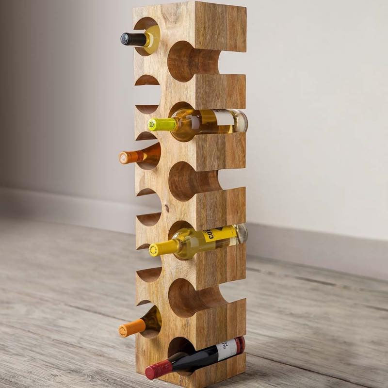 VivaTerra Mango Wood 12-Bottle Wine Rack