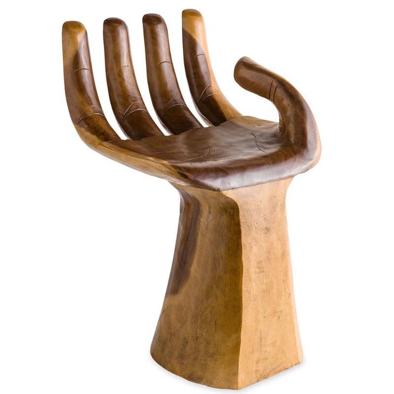 VivaTerra Suar Wood Carved Hand Accent Piece