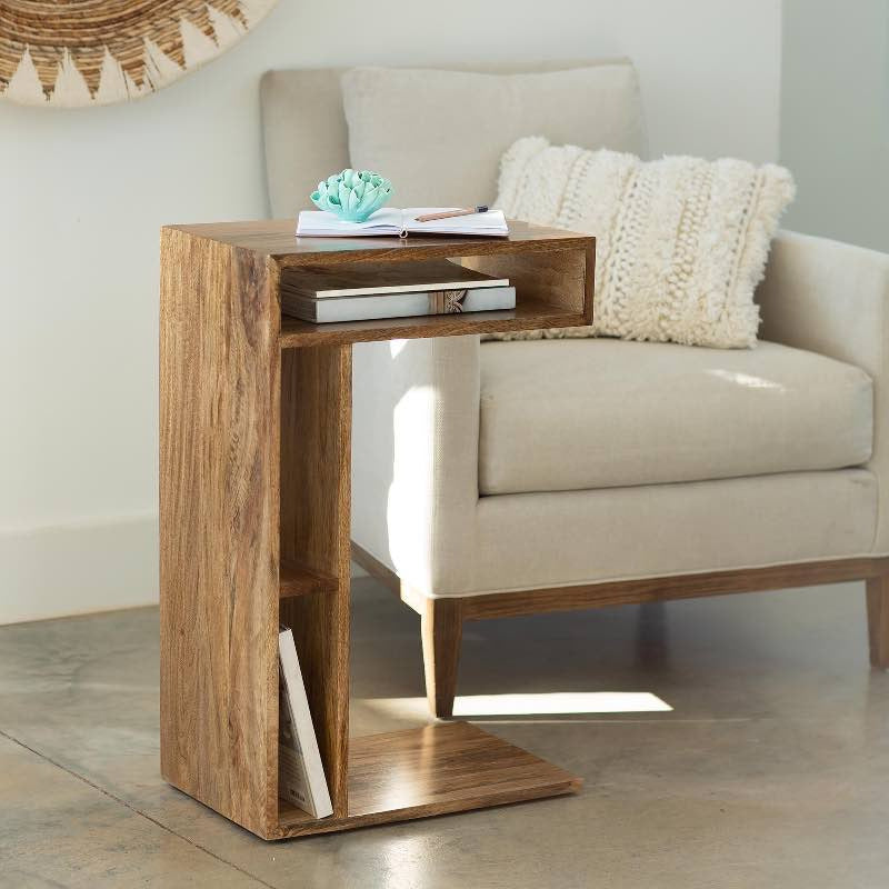 VivaTerra Mango Wood Sofa Slider End Table