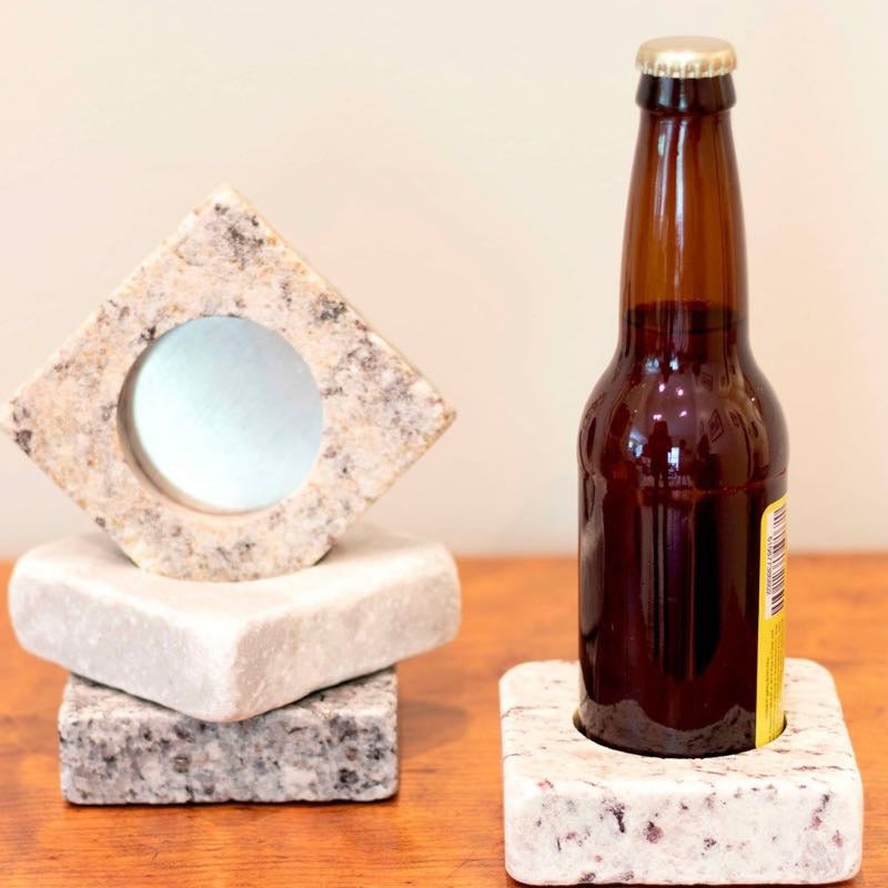 VivaTerra Bottle Chilling Granite Coasters , Set of 4