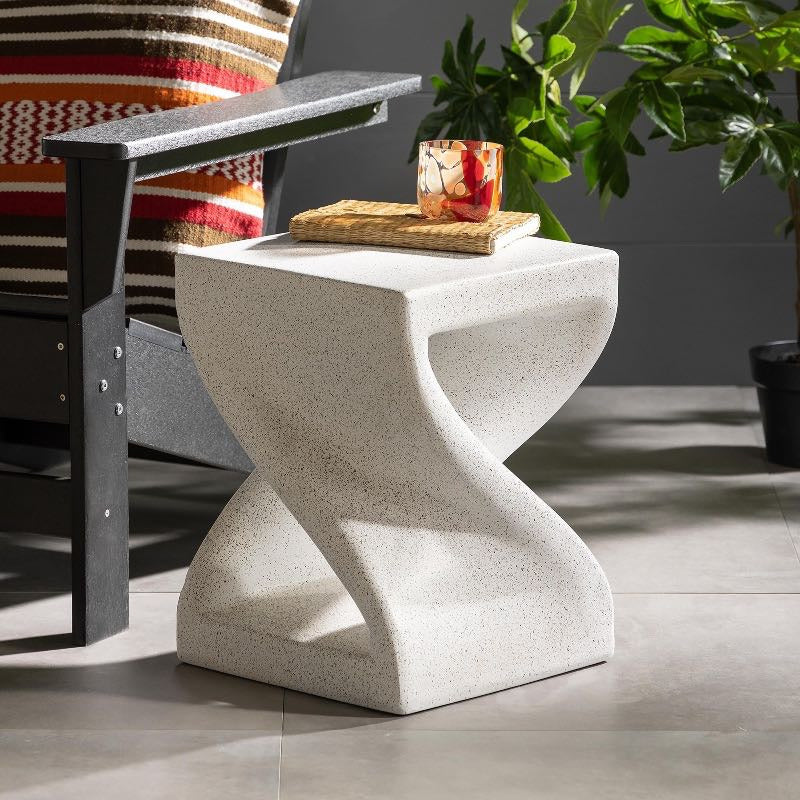 VivaTerra Outdoor White Twist Side Table