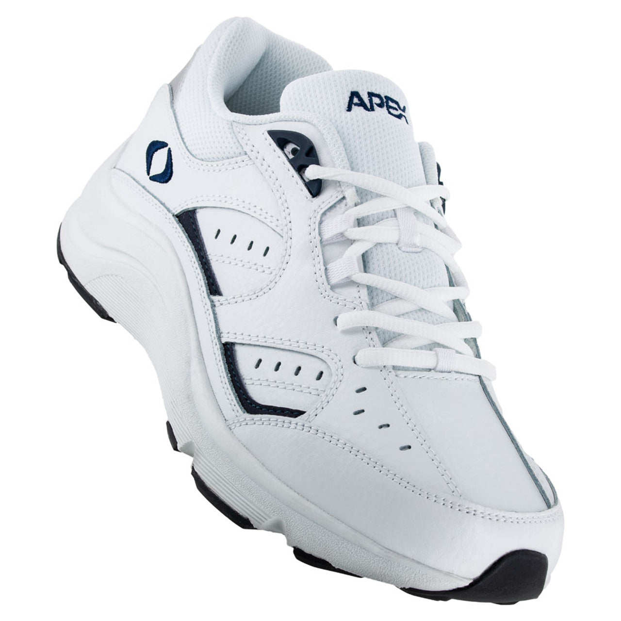 Apexfoot Men's Lace Walking Shoe V Last - White/Blue