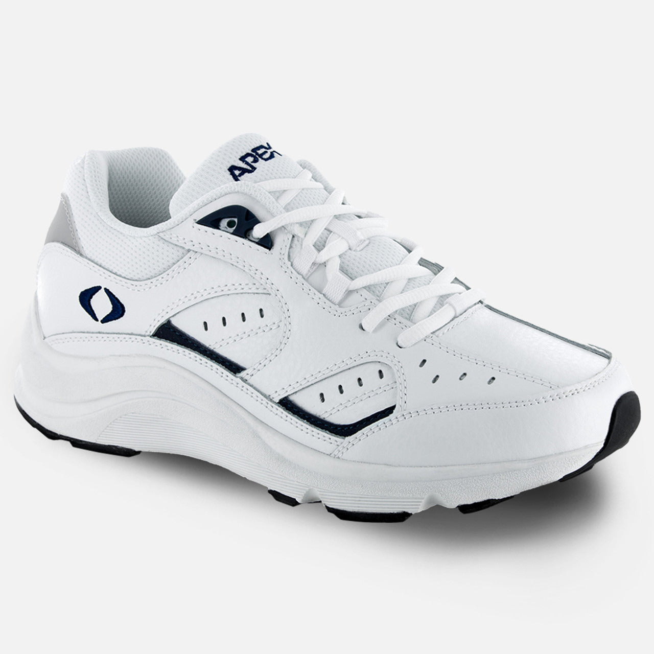 Apexfoot Men's Lace Walking Shoe V Last - White/Blue