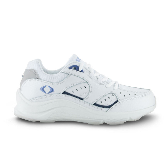 Apexfoot Women's Lace Walking Shoe - V-Last - White/Periwinkle