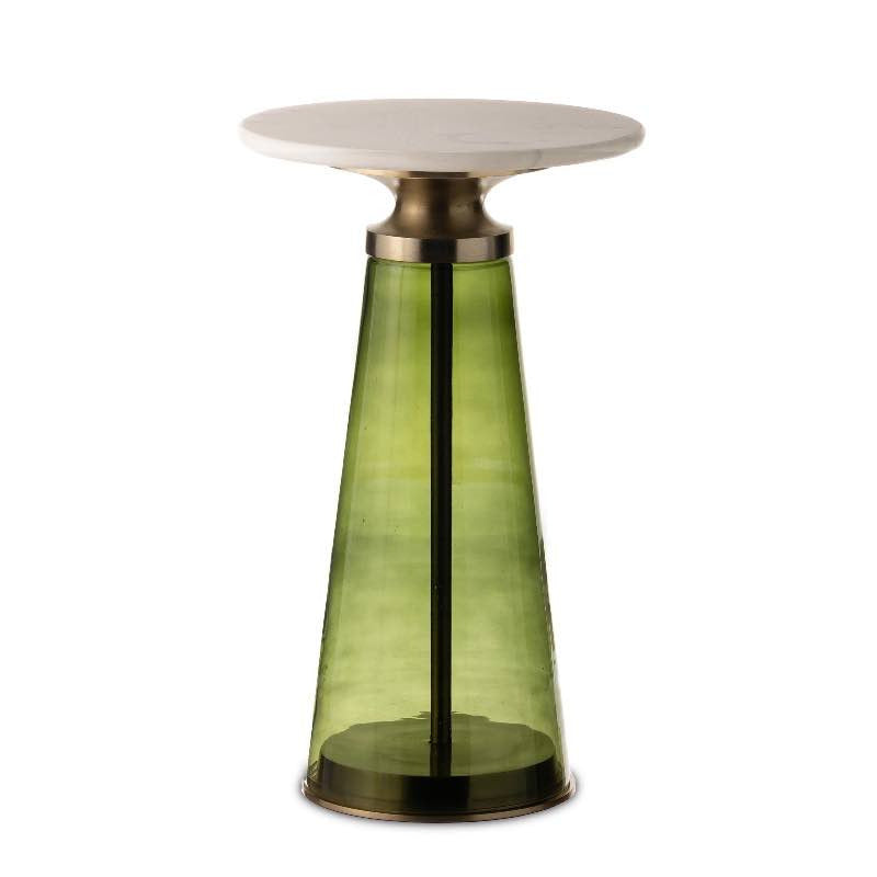 VivaTerra Handcrafted Glass Drink Table - Green