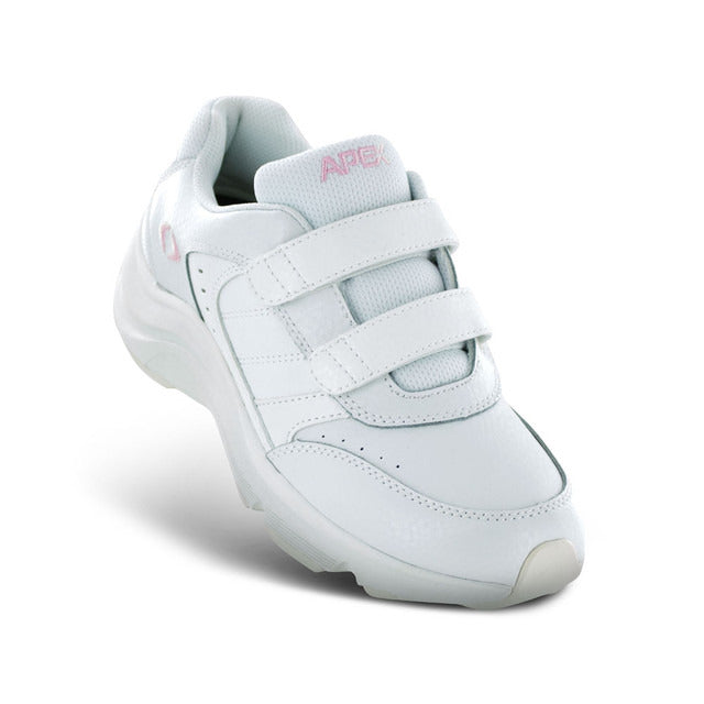 Apexfoot Women's Double Strap Walking Shoe - White