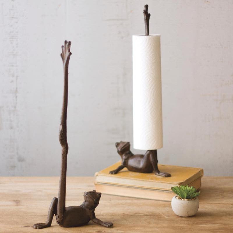 VivaTerra Cast Iron Frog Paper Towel Holder