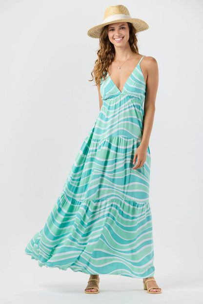 Tiare Hawaii Waikiki Maxi Dress - Wavey Teal