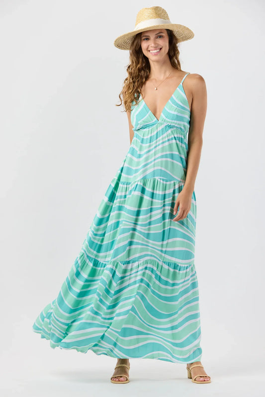 Tiare Hawaii Waikiki Maxi Dress - Wavey Teal