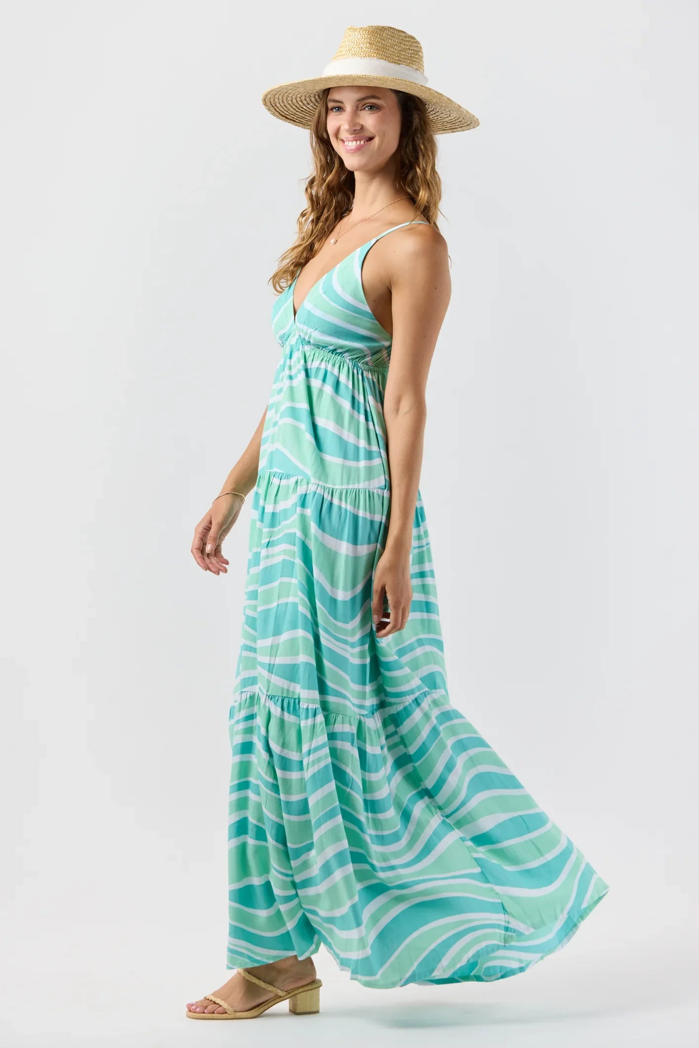 Tiare Hawaii Waikiki Maxi Dress - Wavey Teal