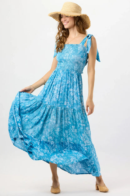 Tiare Hawaii Waverly Maxi Dress - Batik Orchid Blue