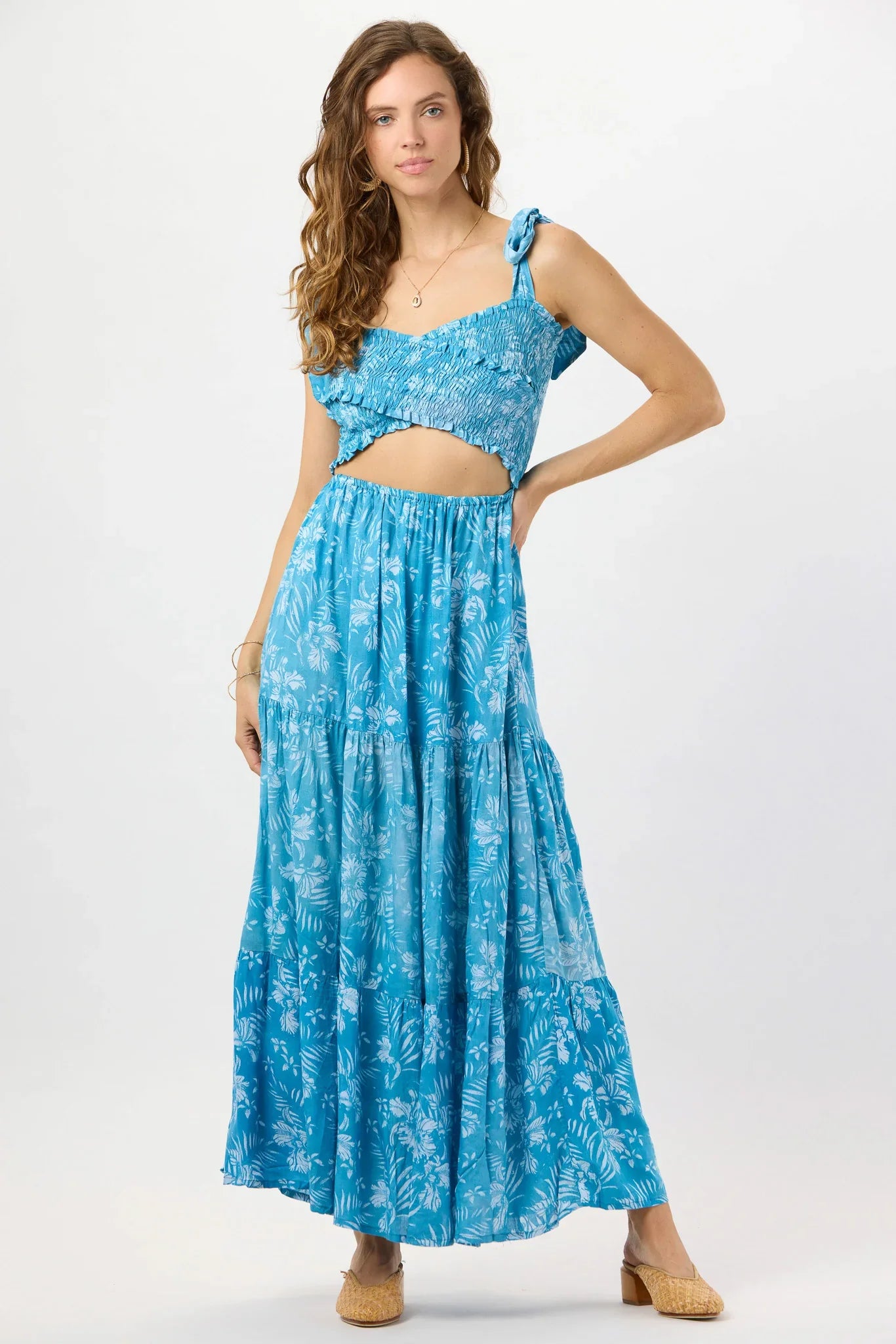Tiare Hawaii Waverly Maxi Dress - Batik Orchid Blue