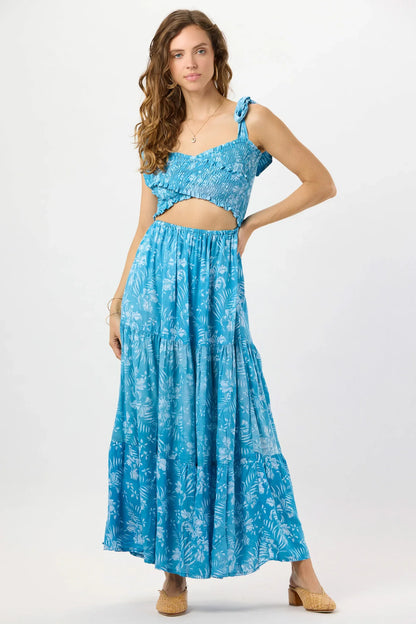Tiare Hawaii Waverly Maxi Dress - Batik Orchid Blue