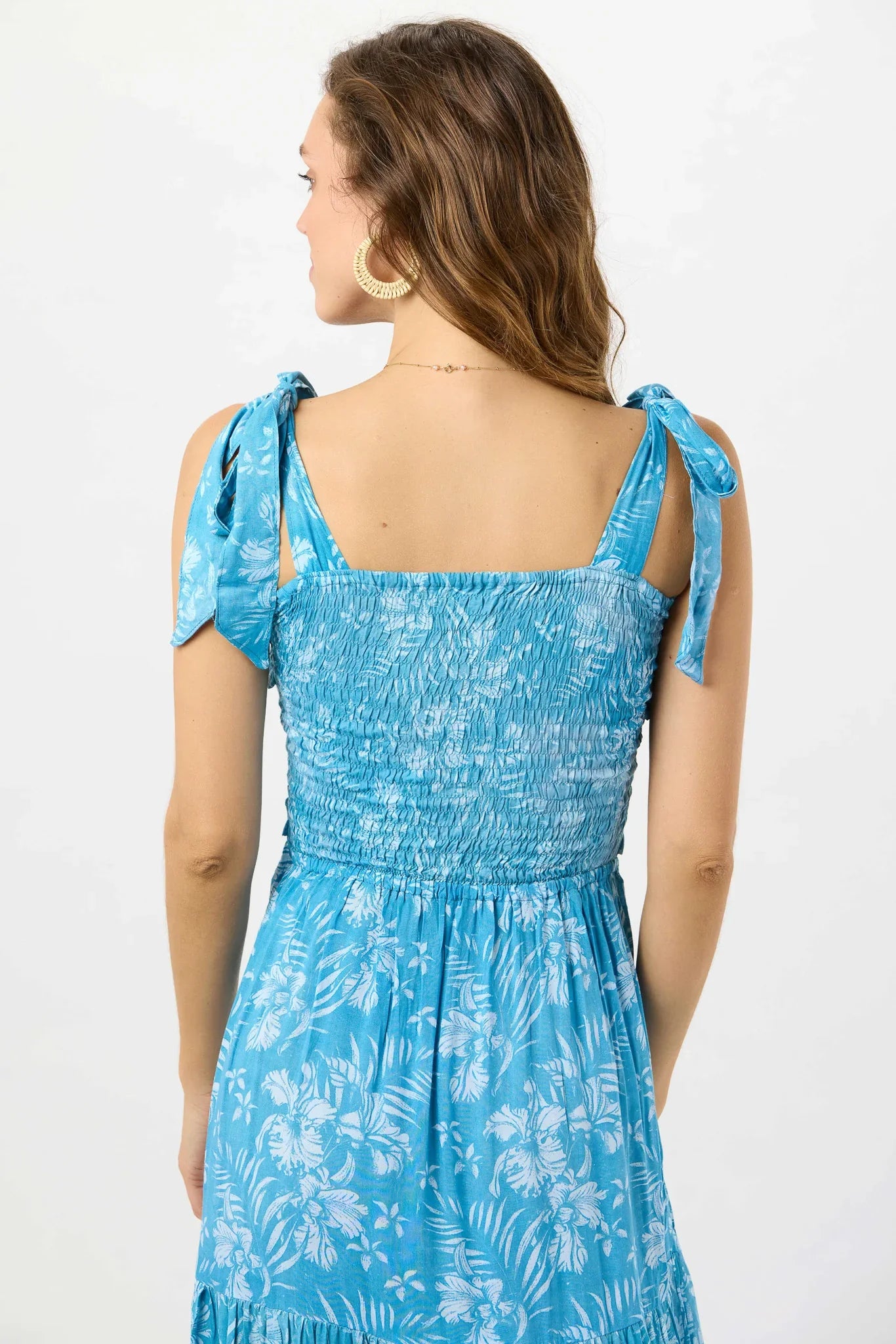 Tiare Hawaii Waverly Maxi Dress - Batik Orchid Blue