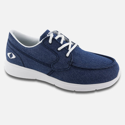 Apexfoot Women's Moc Toe Canvas Loafer - Navy