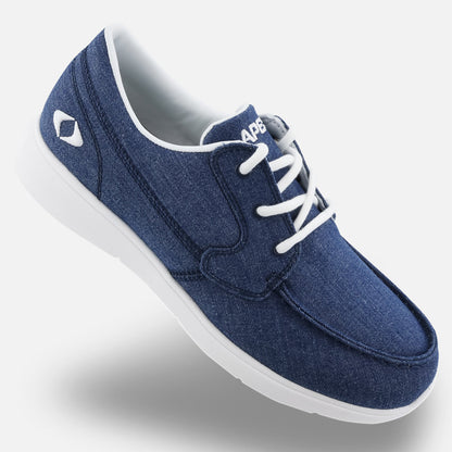 Apexfoot Women's Moc Toe Canvas Loafer - Navy