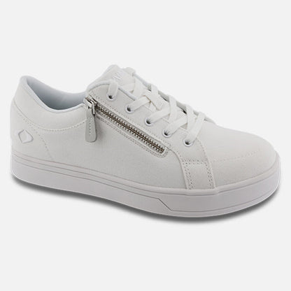 Apexfoot Women's Blutcher Canvas Zip - White