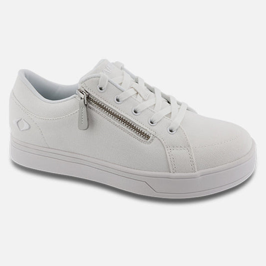 Apexfoot Women's Blutcher Canvas Zip - White