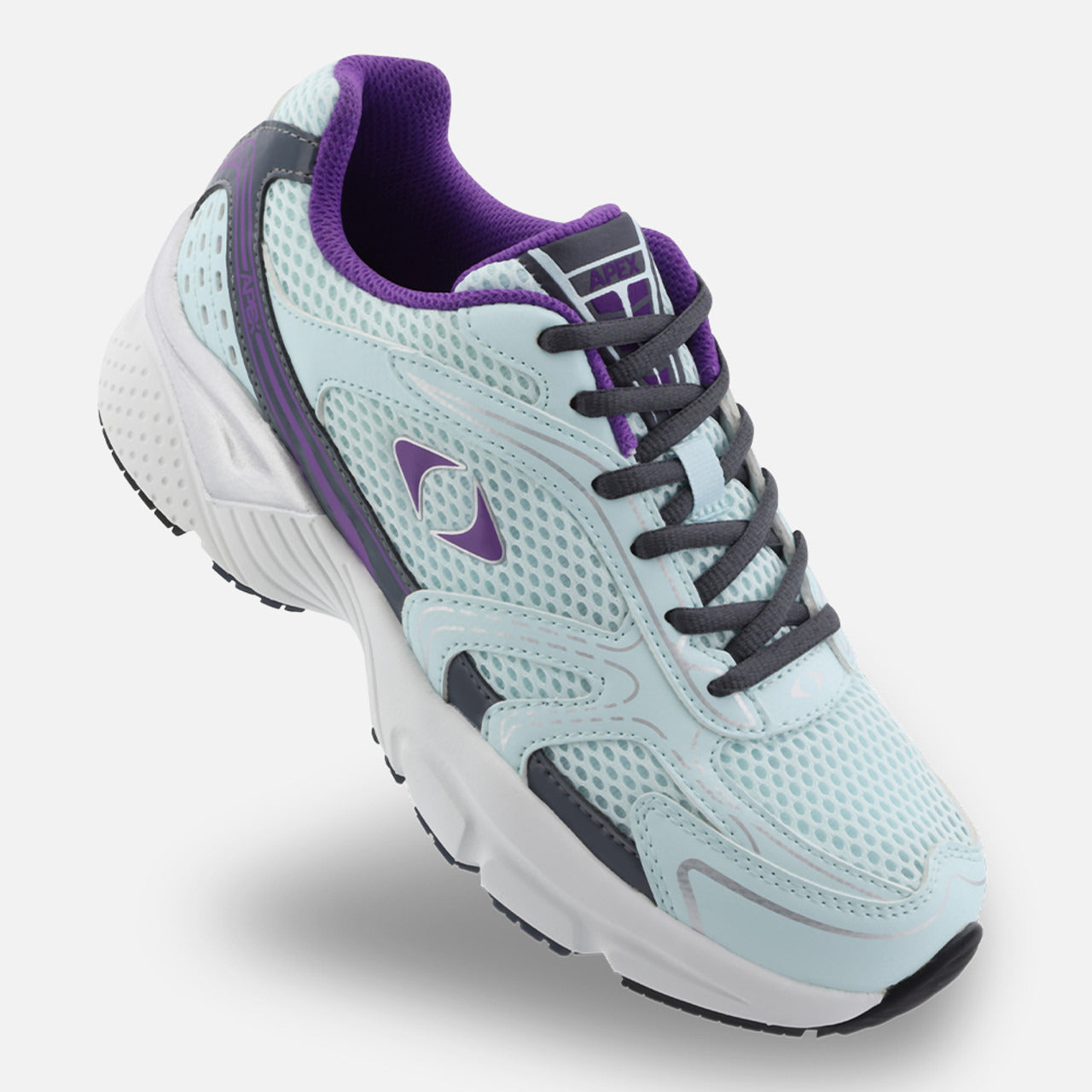 Apexfoot Women's Boss Runner Active Shoe - X Last - Seafoam / Purple