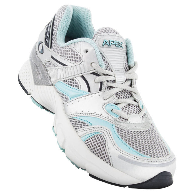 Apexfoot Women's Boss Runner Active Shoe - X-Last - Silver/Sea Blue