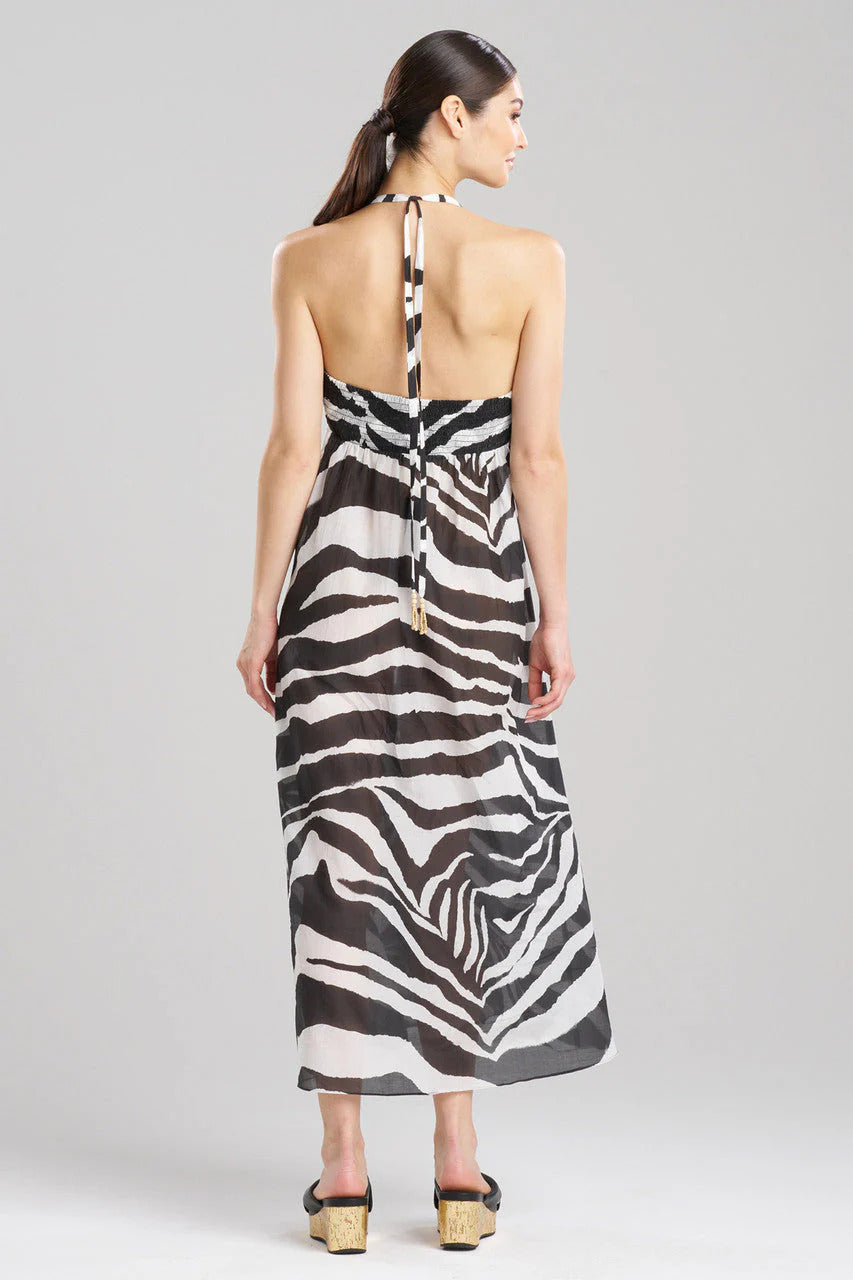 Natori Zebra Cotton Silk Dress