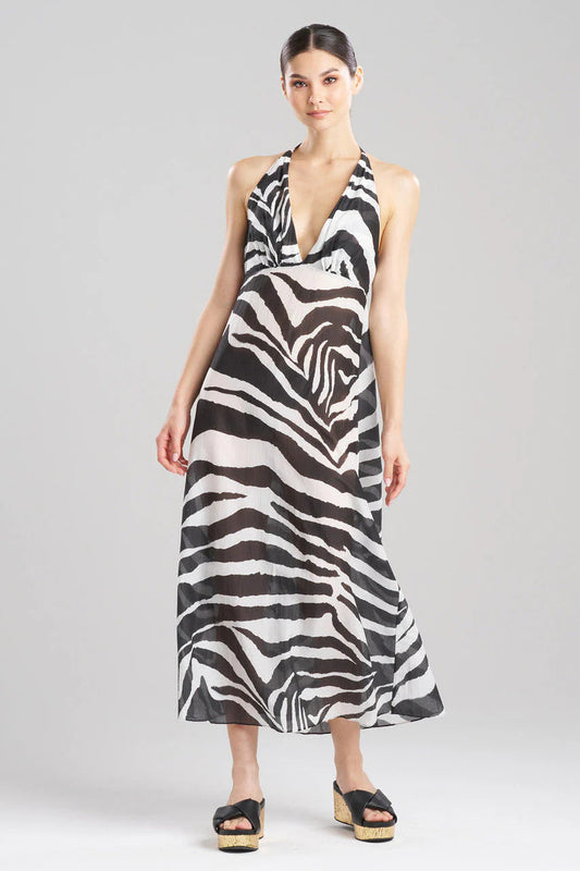 Natori Zebra Cotton Silk Dress