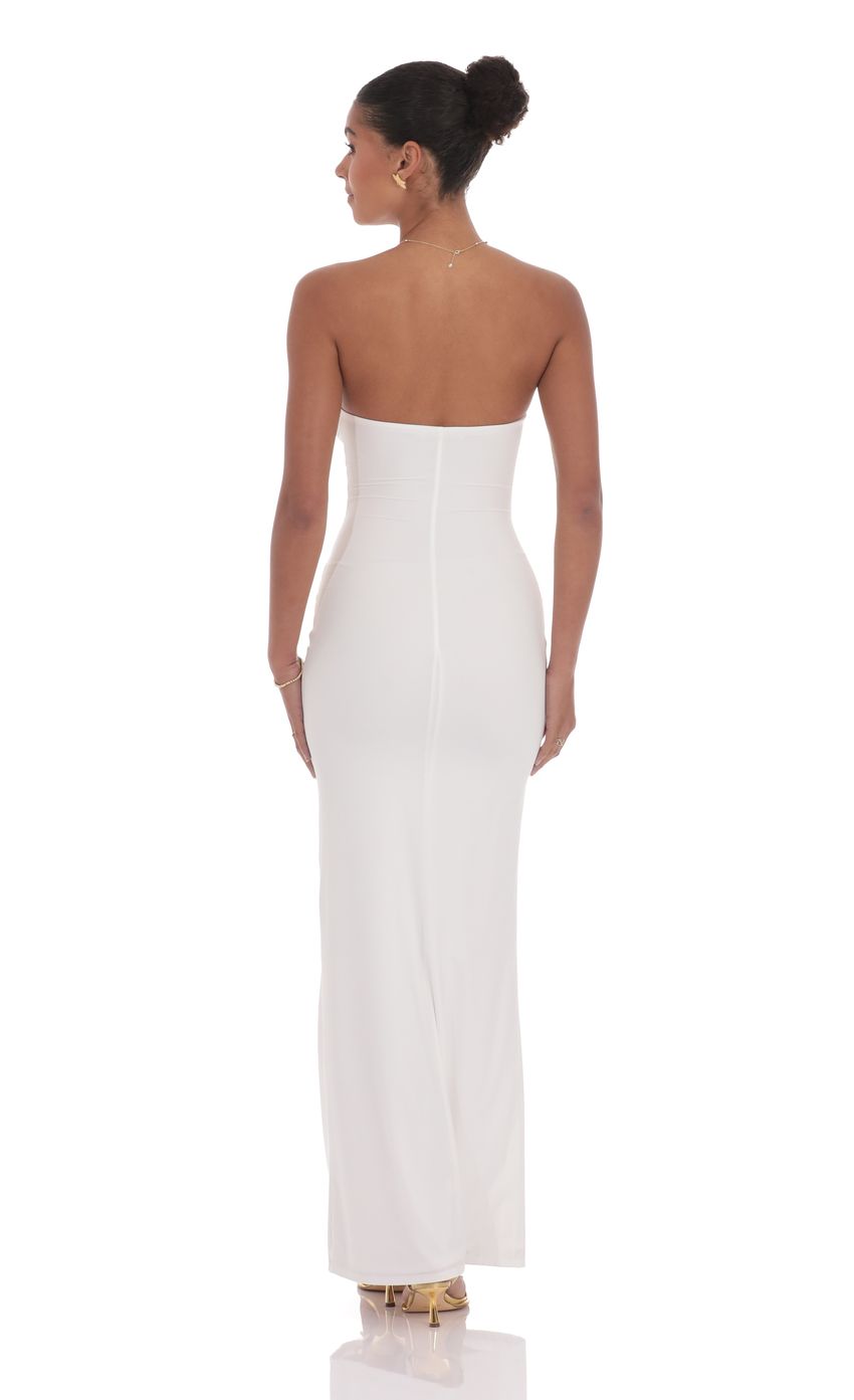 Lucy In The Sky Golden Rose Cutout Maxi Dress in White