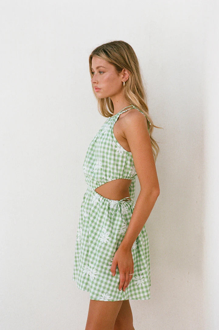 Sabo Skirt Ronnie One Shoulder Dress - Gingham