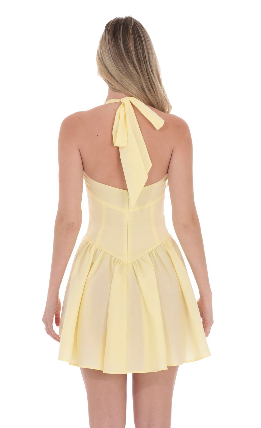 Lucy In The Sky Halter A-line Dress in Yellow