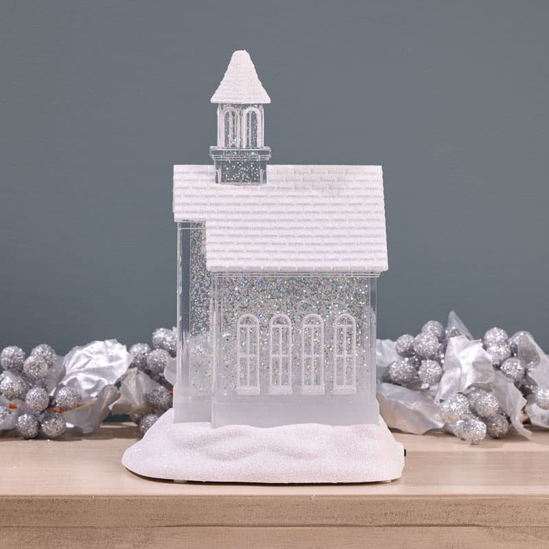 Cracker Barrel Acrylic Church Glitter Globe